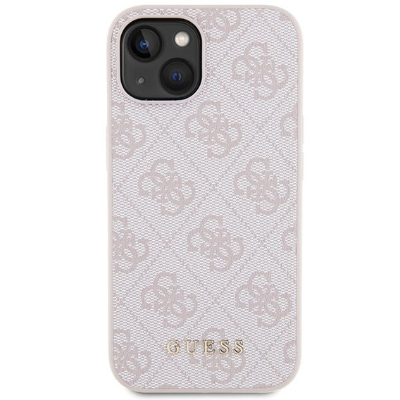 Чoхол GUESS до iPhone 15 Plus, 4G Metal Gold Logo, рожевий