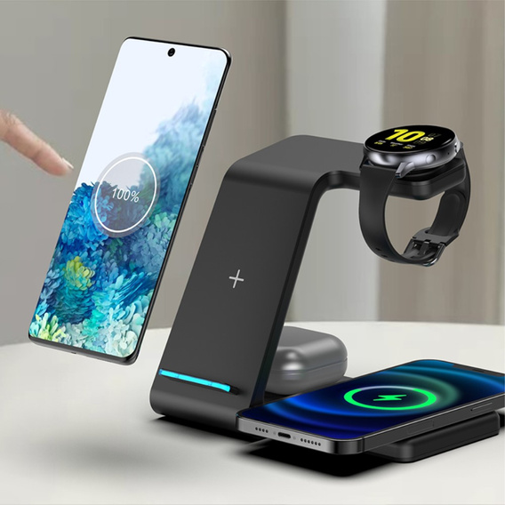 Индуктивное зарядное устройство ERBORD Samsung 4-в-1 для смартфона, Galaxy Watch и Galaxy Buds, черный