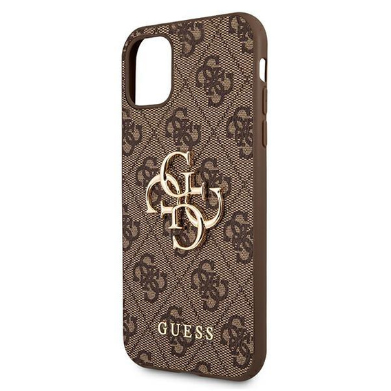 Чехол GUESS до iPhone 11, 4G Big Metal Logo, коричневый