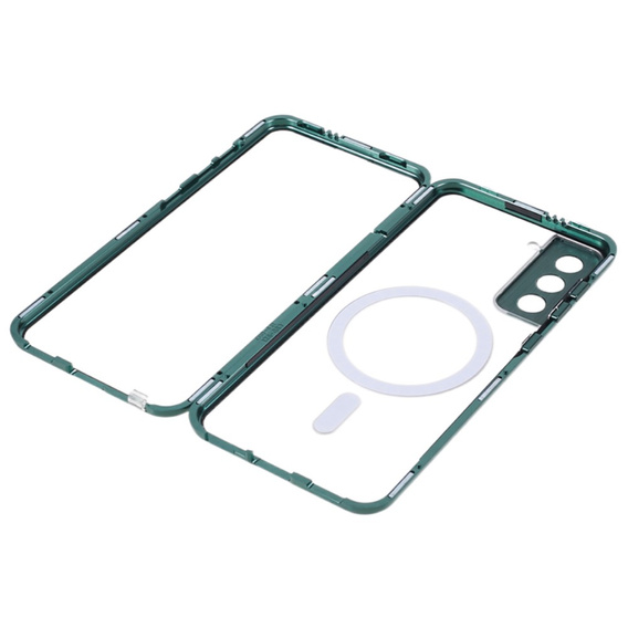 Магнітний чохол Dual Glass MagSafe для Samsung Galaxy S22, зелений