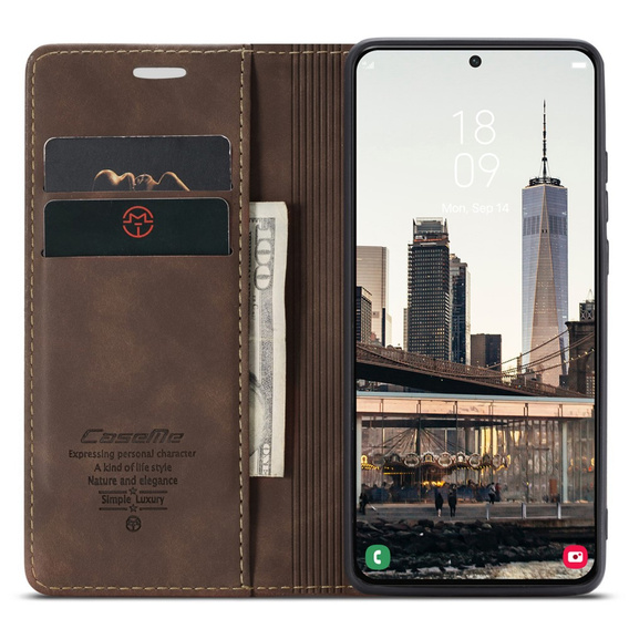 Чохол-сумка для Samsung Galaxy S22+ Plus 5G, Leather Wallet Case, кава