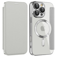 Откидной чехол для iPhone 16 Pro, RFID Wallet MagSafe CamShield, серебряный