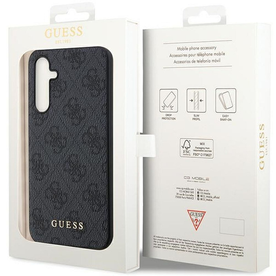 Чехол GUESS до Samsung Galaxy S23 FE, 4G Metal Gold Logo, серый