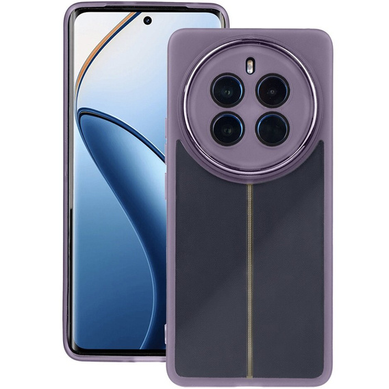 Силіконовий чохол для Realme 12 Pro 5G / 12 Pro+ 5G, з захистом камери, прозорий / фіолетовий