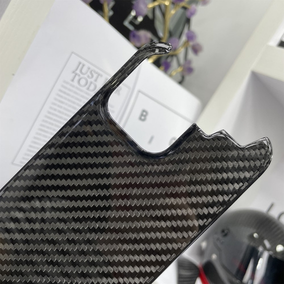 Чехол для iPhone 14 Pro Max, Carbon Fiber, черный