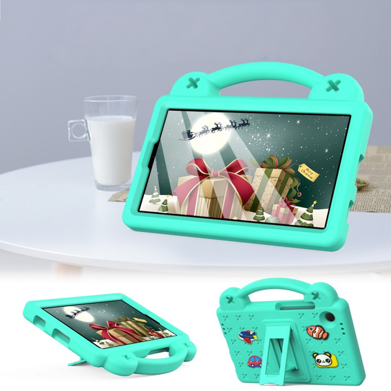 Детский чехол для Samsung Galaxy Tab A9, Cute Patterns, с подставкой, зелёный