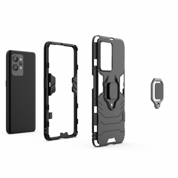 Чехол до Realme GT2 Pro, Kickstand Ring, чёрный