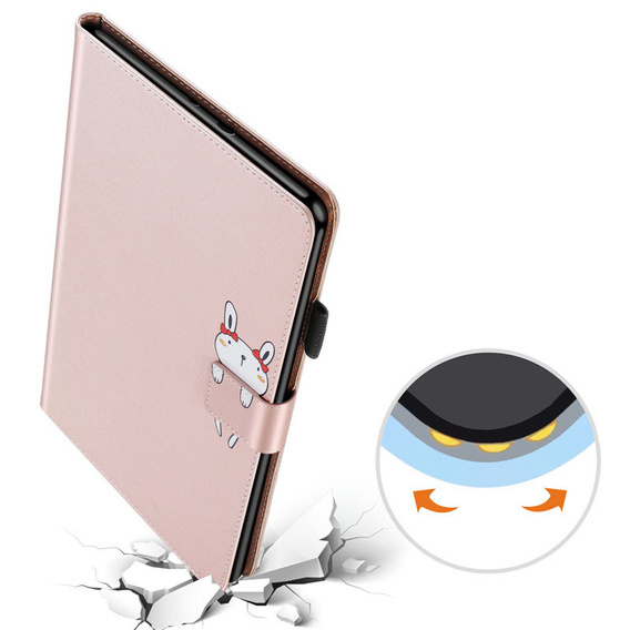 Чехол для iPad 7/8/9 10.2 2019/2020/2021, с клапаном, animal, розовый