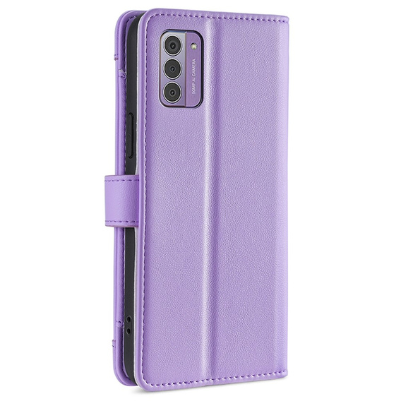 Откидной чехол для Nokia G42, Wallet Zipper Pocket, фиолетовый