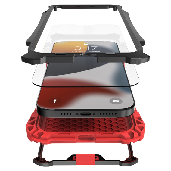 Чохол для iPhone 13, R-JUST AMIRA, броньований, червоний