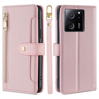 Откидной чехол для Xiaomi 13T / 13T Pro / Redmi K60 Ultra Wallet Zipper Pocket, Wallet Zipper Pocket, розовый