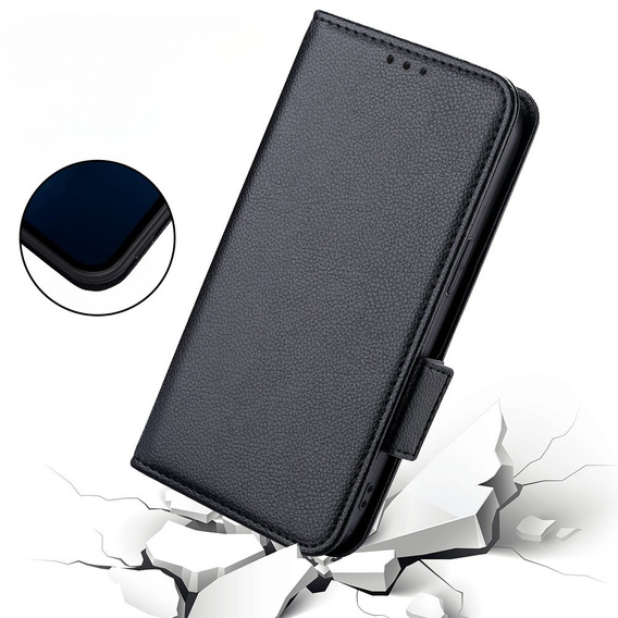 Откидной чехол для Nokia X30 5G, Wallet Litchi Magnet Case, чёрный