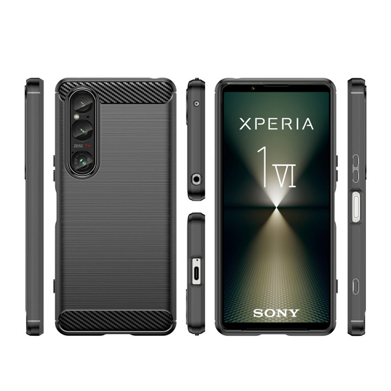 Чехол до Sony Xperia 1 VI, Carbon, чёрный