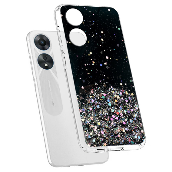 Чехол до Oppo A17, Glittery, чёрный