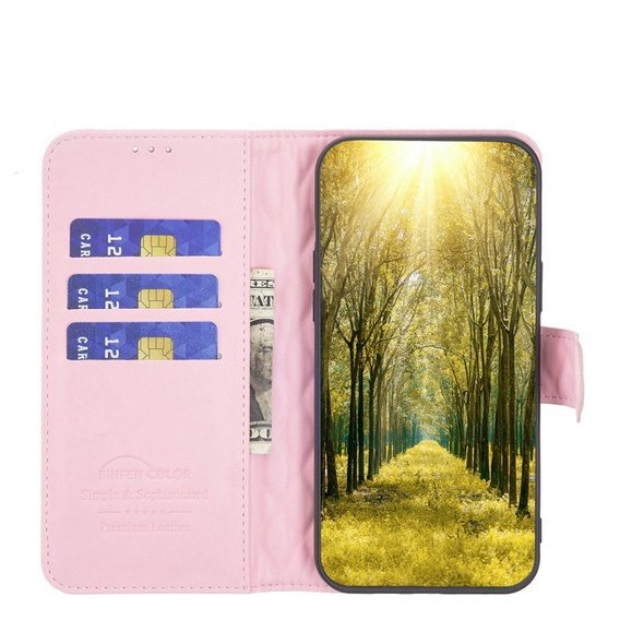 Откидной чехол для Motorola Edge 50 Pro 5G, Wallet, BINFEN COLOR, розовый