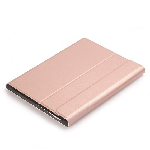 Чехол + клавиатура iPad 7/8/9 10.2 2019/2020/2021, розовый rose gold