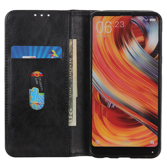 Чехол до Motorola Moto G24 / G24 Power / G04, Wallet Litchi Leather, чёрный