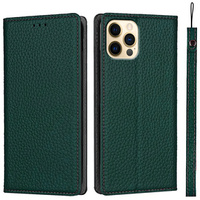 Кожаный чехол для iPhone 13 Pro, ERBORD Grain Leather, тёмно-зелёный