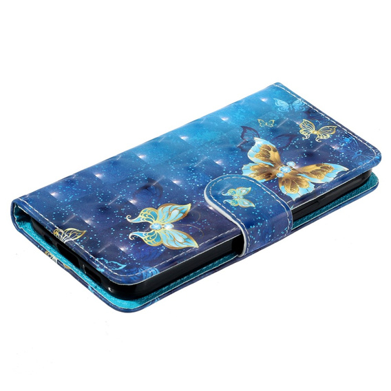 Откидной чехол для Samsung Galaxy A35 5G, Wallet, Butterflies синий