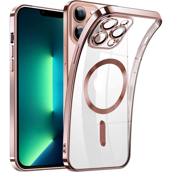 Чохол для iPhone 13 Pro, Electro MagSafe, рожевий + Скло на екран