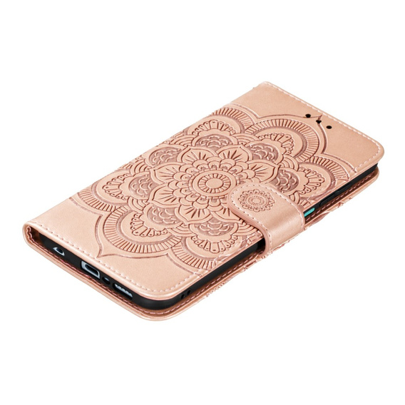 Откидной чехол для Xiaomi Redmi Note 9s/ 9 Pro, Mandala Flower, розовый rose gold