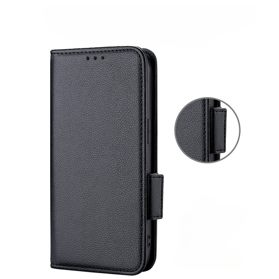 Откидной чехол для Ulefone Note 12P, Wallet Litchi Magnet, чёрный