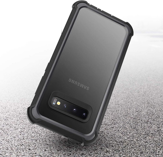 Чехол до Samsung Galaxy S10 Plus, Dexnor Full Body Rugged, прозрачный / черный