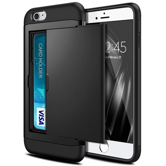 Чехол до iPhone 7/8/SE 2020/SE 2022, Sliding Card Holder, чёрный