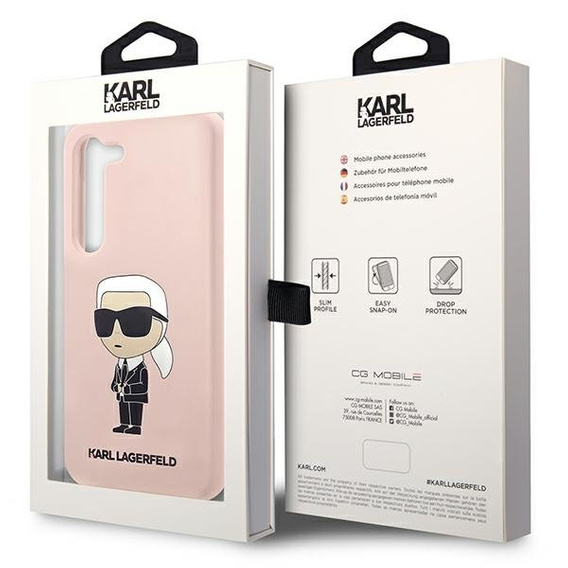 Чехол Karl Lagerfeld до Samsung Galaxy S23+ Plus, Silicone Ikonik, розовый