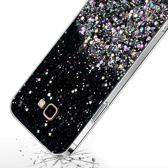 Чехол до Samsung Galaxy J4 Plus, Glittery, чёрный