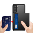 Чехол до Samsung Galaxy S22, Sliding Card Holder, чёрный