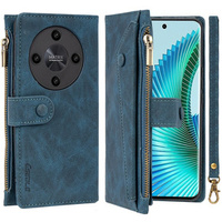 Откидной чехол для Honor Magic 6 Lite 5G, Wallet Zipper Pocket, синий