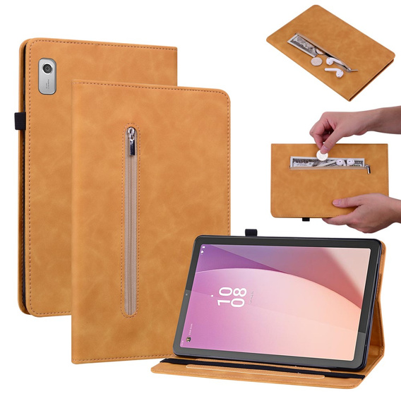 Чoхол до Lenovo Tab M9, Wallet Pen Slot, жовтий