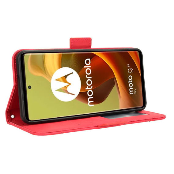 Откидной чехол для Motorola Moto G85, Card Slot, красный