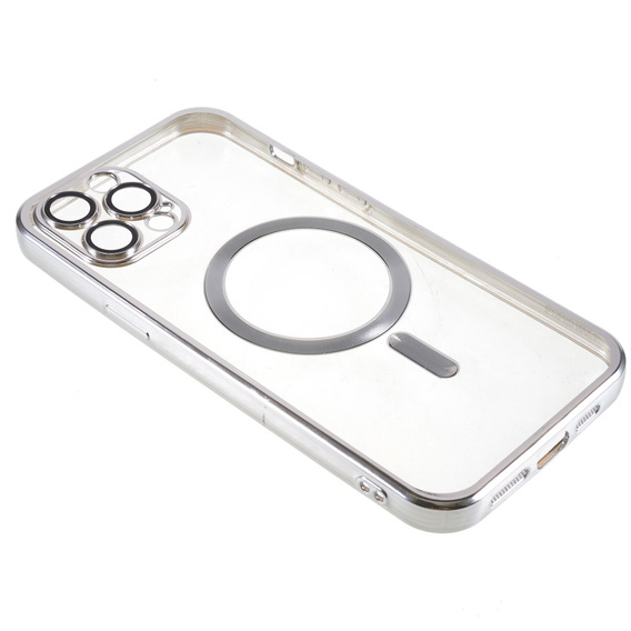 Чохол для iPhone 12 Pro, Electro MagSafe, сріблястий + Скло на екран