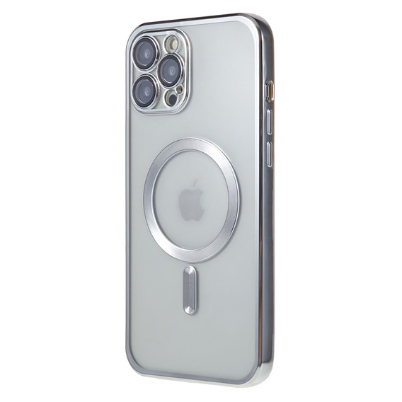 Чохол для iPhone 12 Pro, Electro MagSafe, сріблястий + Скло на екран