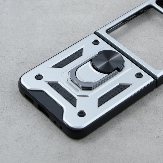 Броньований Чoхол до Samsung Galaxy Z Flip5 5G, Nox Case Ring, сріблястий