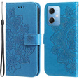 Откидной чехол для Xiaomi Redmi Note 12 5G / POCO X5 5G, Mandala Flower, синий