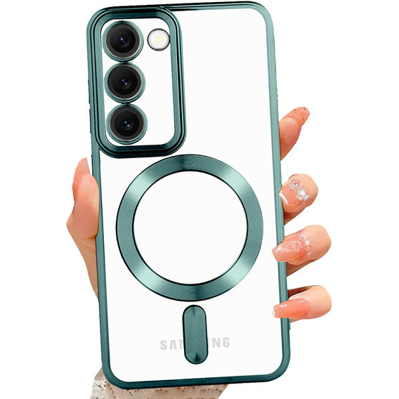 Чехол для Samsung Galaxy S23, Electro MagSafe, зелёный + стекло для экрана