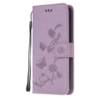 Откидной чехол для Samsung Galaxy M21, Butterfly Flower, фиолетовый