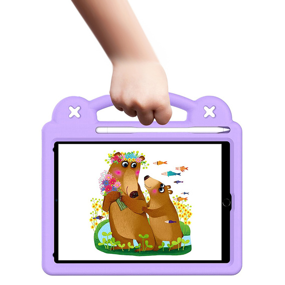 Детский чехол для iPad 9.7 2017 / 2018 / Pro 9.7 2016, Cute Patterns, с подставкой, фиолетовый