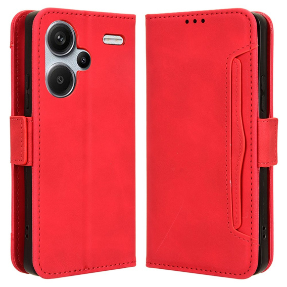 Футляр з клапаном для Xiaomi Redmi Note 13 Pro+, Card Slot, червоний