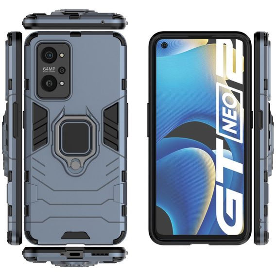 Чехол до Realme GT 2 5G / GT Neo 2 / GT Neo 3T, Kickstand Ring, синий