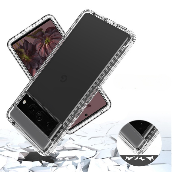 Чoхол Shockproof до Google Pixel 7 Pro 5G, із захисним екраном, прозорий