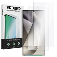 2x Загартоване скло для Samsung Galaxy S24 Ultra, ERBORD 9H Hard Glass на екрані