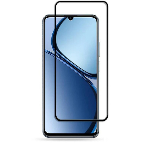 3D загартоване скло для Realme C61, чорна рамка