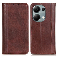 Чехол до Xiaomi Redmi Note 13 Pro 4G, Wallet Litchi Leather, коричневый