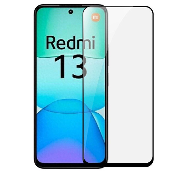 3D загартоване скло для Xiaomi Redmi 13, чорна рамка
