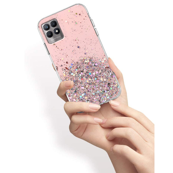 Чoхол до Realme 8i, Glittery, рожевий