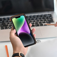 Чохол R-JUST для iPhone 14, Alu Wood Bumper, чорний 